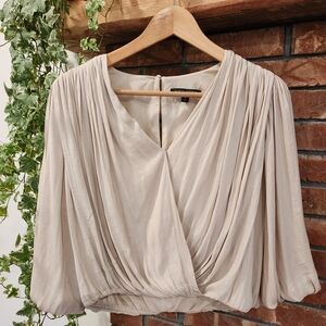 Banana Republic Cream Draped Blouse